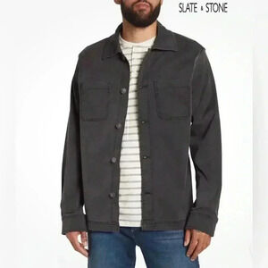 SLATE & STONE MEN  DENIM WORKWEAR COTTON BLEND WASHED BLACK JACKET. SIZE XL